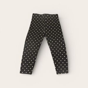 Hanna Andersson 2T Kids Black and Gold Heart Patterned Leggings